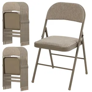 Durable Folding Chairs , Comfortable Padded Seats Ergonomic Chair, Easy Fold & Store, No Assembly Required For Indoor Outdoor Use