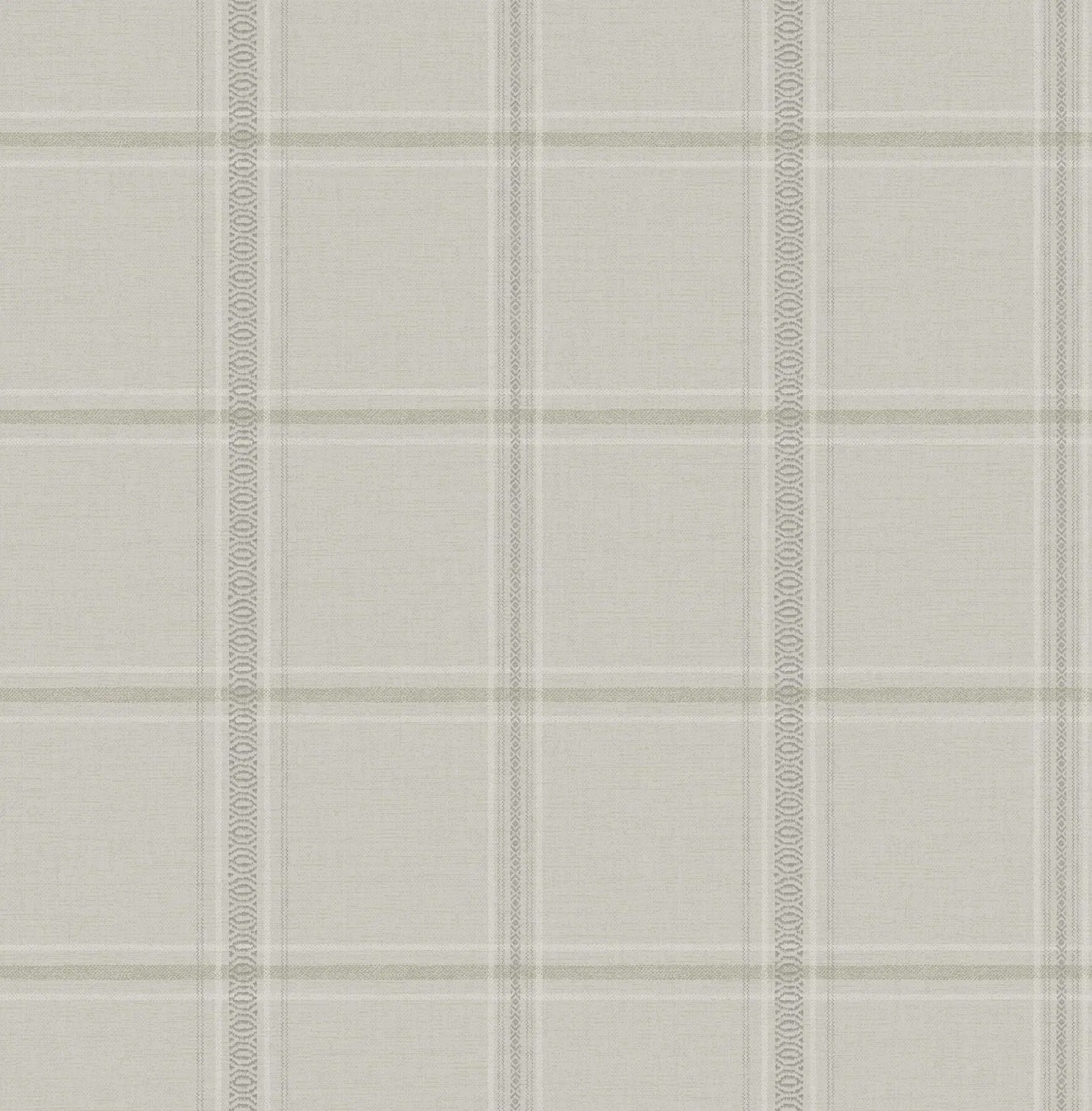 4169-27608 Auberge Taupe Plaid Wallpaper