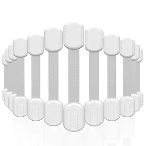 Vmaisi Multi-Use Adhesive Straps Locks - Baby Proofing Cabinet Latches for Drawers, Fridge, Dishwasher, Toilet Seat, Oven,Trash Can, No Drilling