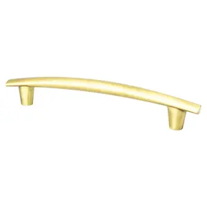 212 MAIN Berenson 160 mm Meadow Pull - Satin Gold, Aluminum Decorative Hardware, Classic & Transitional Style, Organic Look, Smooth Surface