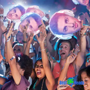 BIG Heads Party DJ Cardboard Cutouts | make your custom Face On A Stick cutouts