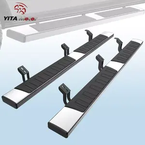 YITAMOTOR 6 Inches Running Boards Compatible with 2007-2021 Toyota Tundra CrewMax Cab(2 3/4 Size Rear Doors) / Toyota Tundra Double Cab(2 Half-Size Rear Doors) Side Steps Nerf Bars Heavy Duty Aluminum