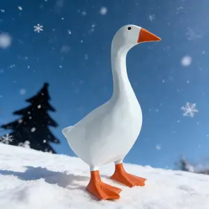 holiday  gifts 7-Inch Resin Goose Desk Statue with Magnetic Beak Funny Desktop Figurine Key Holder for Office Home Decor Housewarming Ornament Silly Decorative Accent