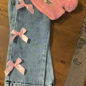 Cute Bowknot Baby Girl Jeans, Light Wide Leg Denim Jeans, Loose Fitting Pants, Elastic Waist Casual Fashion, Perfect for Daily Wear