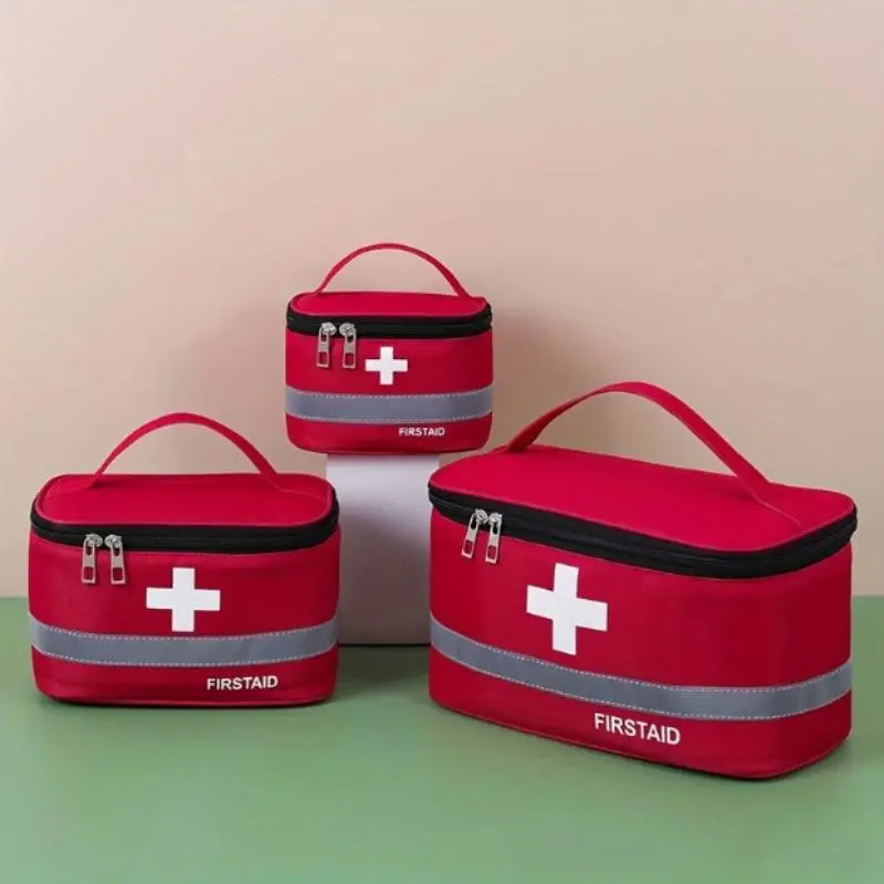 Durable Zipper Medical Bag, 1 Count Travel Medicine Storage Bag with Handle, Emergency Gear, Portable Emergency Equipment, Pill Container for Home Travel Office Use, Emergency Home Supplies
