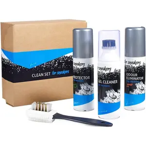 4 Sneakers Shoe Care Cleaning Kit - Sneakers Gel Cleaner, Water Repellent Protector , Odour Eliminator 100 ml, Nubuck and Suede Brush - Suitable for Trainer, Suede, Leather, and Nubuck Shoes
