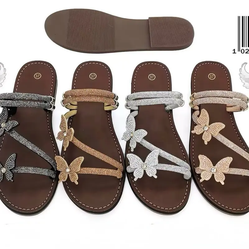 Women's Butterfly Embellished Comfortable Summer Shoes for Girls - Stylish & Trendy Footwear Casual Flat Sandal Active Parent