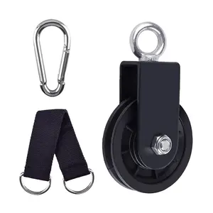Silent Pulley 360  Rotating Gym  Pulley Equipment Wheel with  Straps and Carabiner 3.54 in Snatch Rigging Blocks Pulley  Machine Attachment DIY Attachment Lifting Blocks