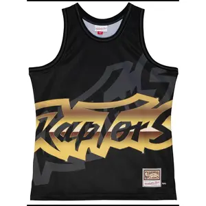 Mitchell & Ness Blk NBA Toronto Raptors Big Face 4.0 Fashion Tank Jersey