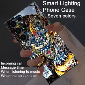 Colorful intelligent voice controlled luminous, Lights phone case suitable for S26Ultra/S25Ultra/S24/S22Ultra/S23Ultra/S21Ultra/S20Ultra/S10+/S9+/Note20Ultra/Note10+/Zfold 7/Zfold 6/Z Flip7/Z Flip6