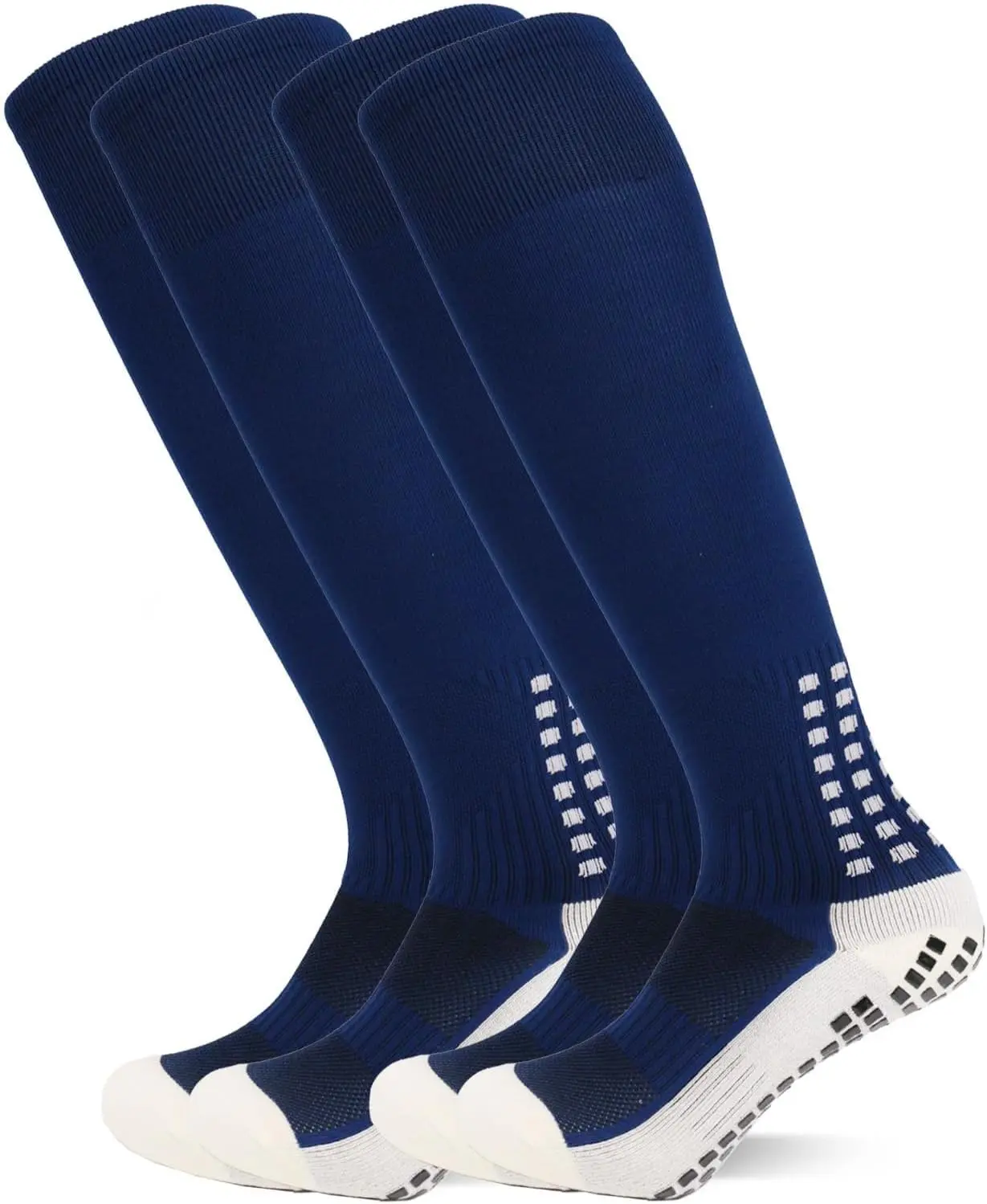 Mens Knee High Grip Soccer Socks Non Slip Long Socks for Football Basketball Sports
