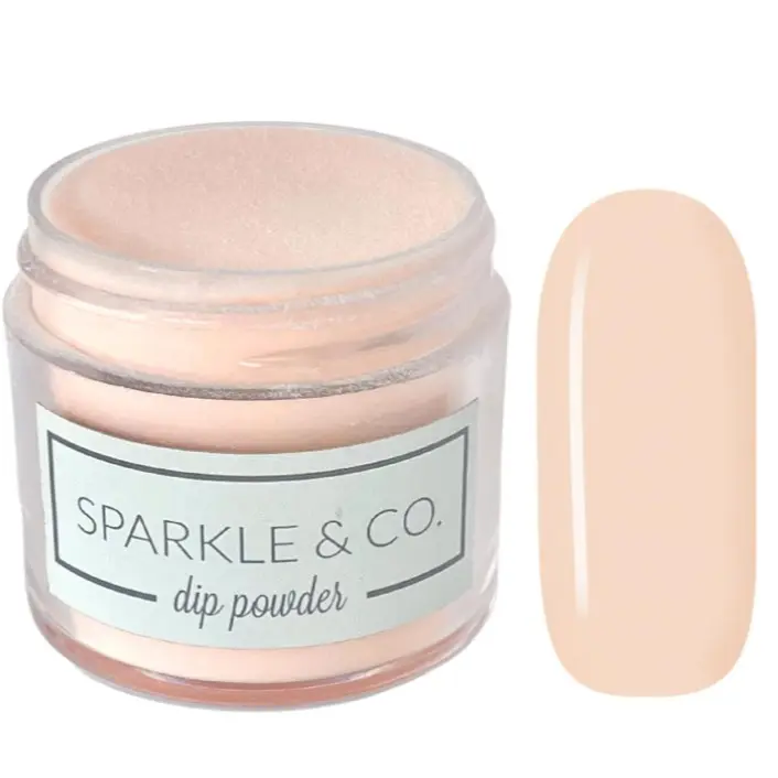 Sparkle & Co dp. 138 Delicate Peach 1 ounce Dip Powder For Nails - 1 Jar Lasts 20-25 Manis
