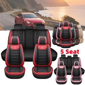 Thicken Car Seat Cover - Waterproof PU Leather Protection - Abrasion-Resistant & Scratch-Proof - Full Wrap for 5 Seats - Durable All-Season Cover