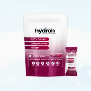 HYDROH Hydroh Electrolytes Berry Flavor 3.9PPM Hydrogen 720mg Electrolytes 0g Sugar Easy-to-Carry Pack for Daily Hydration