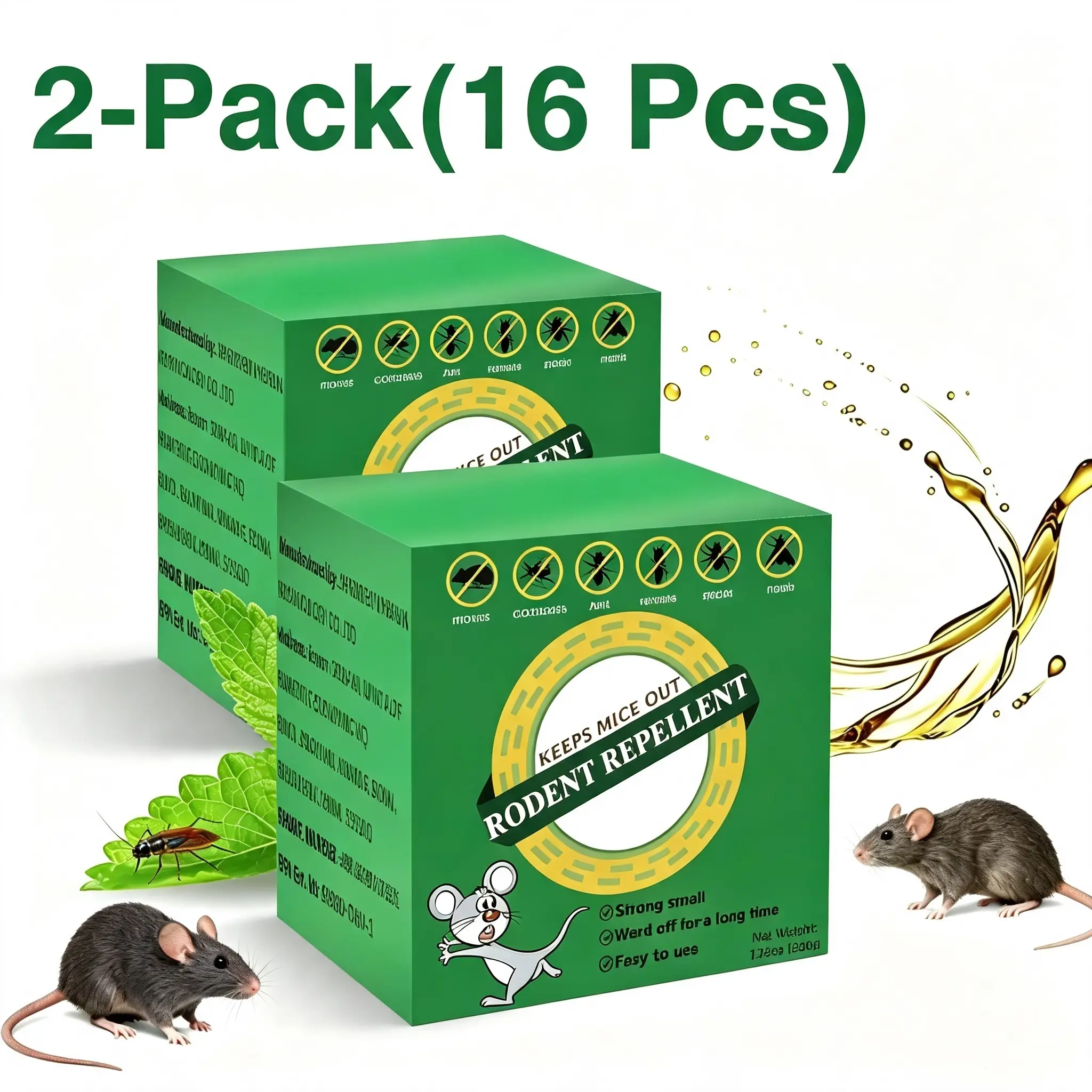 16/24 Pack Mouse Rodent Repellent Balls, Peppermint Oil to Repel Mice & Rats | Long Lasting 3 Months Protection, Safe for Pets & Kids, Natural Deterrent for Home, Garage, Car