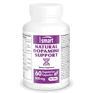 SuperSmart Natural Dopamine Support 800mg per Day (Patented Neuravena) - Avena Sativa Wild Green Oat Extract Supplement | Non-GMO & Gluten Free - 60 Vegetarian Capsules