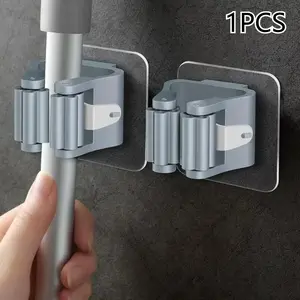 1pc Waterproof wall hook, non perforated hanging mop rack, No Drill Hooks, bathroom mop hook, bathroom glue hook, broom rack, bracket, mop clip