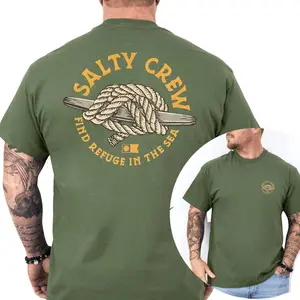Salty Crew 2-Sides T-Shirt, Cleat Knot Graphics Shirt, Gifts For Fishing Lover, Fishing Hobby Tee, Men's Gifts, Casual Menswear, For Men