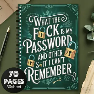 1 Piece of Fun Spiral Password Notebook Journal, for Recording Your Website Usernames and Passwords, An Ideal Password Keeper for Home and Office Use