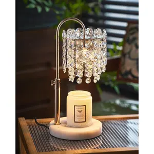 Candle Warmer Lamp with Timer Dimmer Adjustable Height Candle Warmer with Marble Base for Jar Candles,Candle Lamp with 3 Bulbs for   Decor, Women Mom Christmas Birthday Gifts,