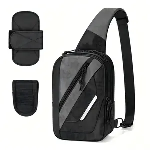 Lightweight EDC Sling Bag, Crossbody Shoulder Bag with Holster for Hiking Travel Commute