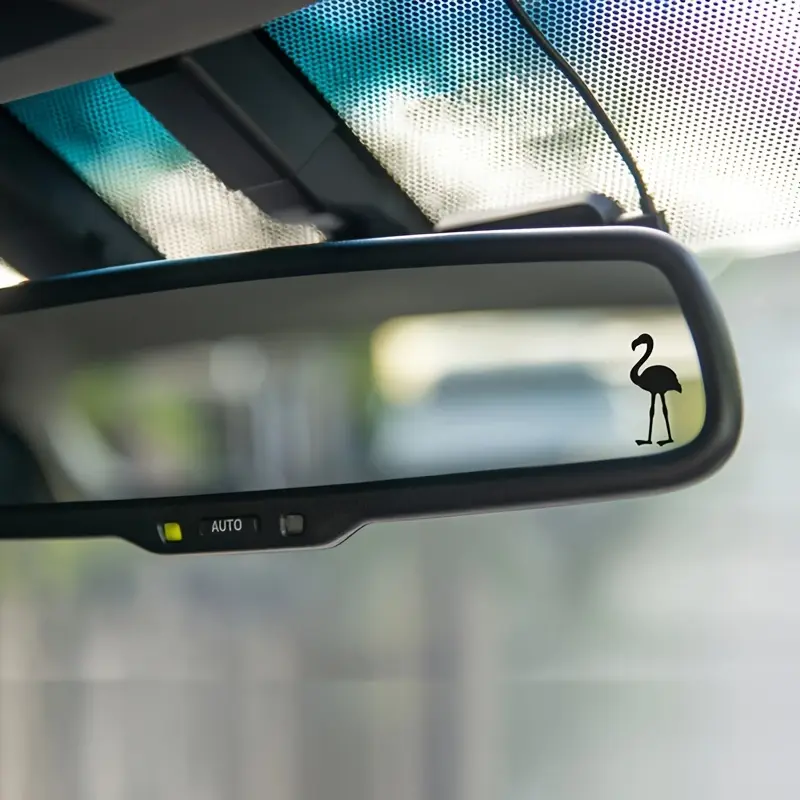 4PCS/SET Minimalist Tropical Flamingo Silhouette Logo Sticker, Car Decorative Sticker, Sticker For Cars, Sticker Decals, For Car Rearview Mirrors, Vacation-Style Backpacks, Decor Items