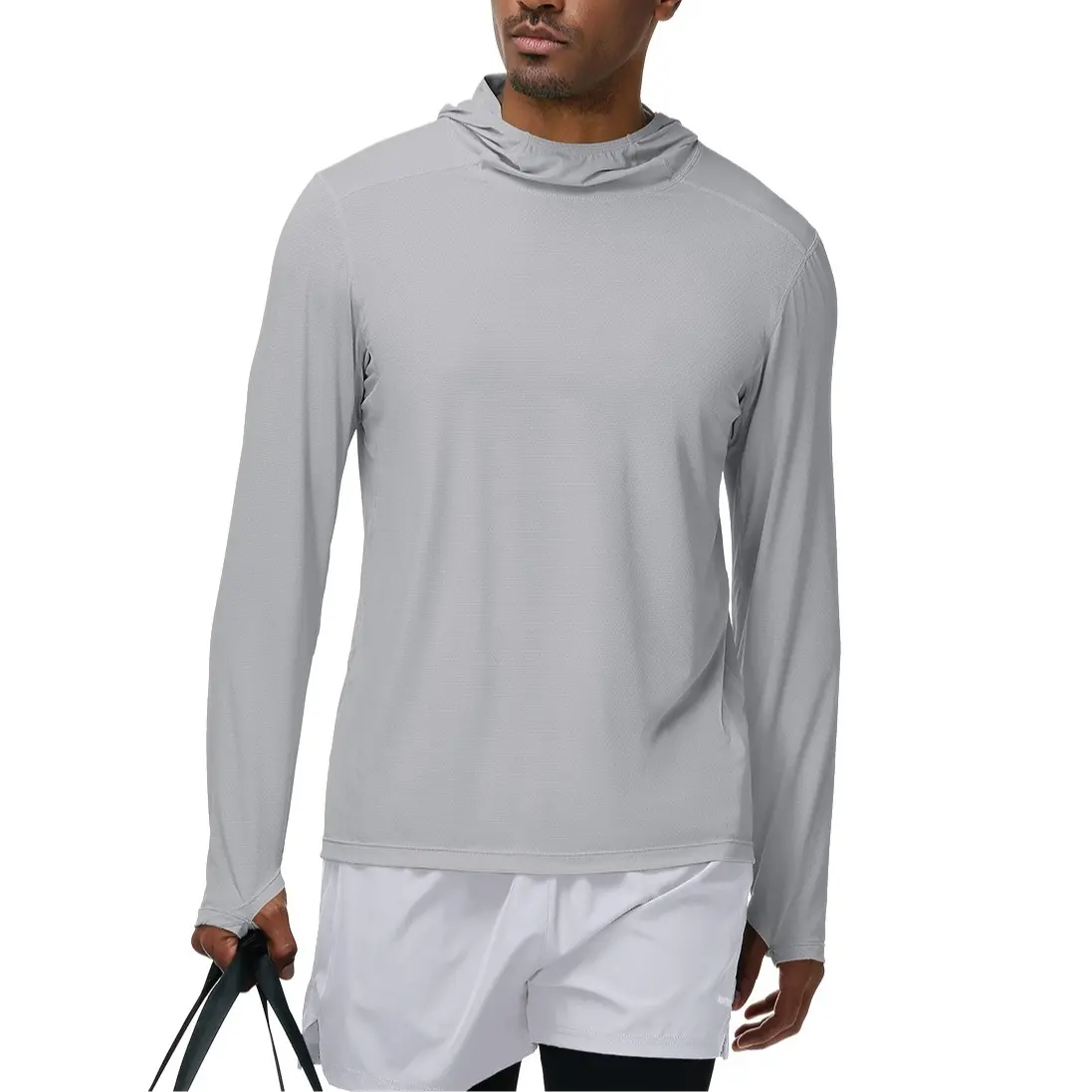 Men's Sunscreen Hoodie - Lightweight Quick-Dry Activewear, Breathable Minimalistic High-Quality Long-Sleeve Athletic Fashion Outdoor Sportswear for Fishing, Hiking, Long Sleeve Uv Protection Long-Sleeve Casual Shirts