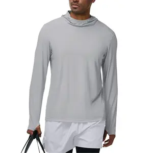 Men's Sunscreen Hoodie - Lightweight Quick-Drying Long Sleeve Top, High Quality Outdoor Sportswear for Fishing, Hiking, Running, Yoga - All Seasons Sunscreen Hooded Shirt
