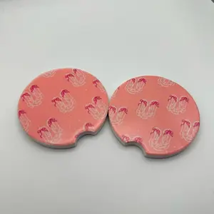 Pinks Boots and Bows Western Car Coaster Set - Perfect for Spicing Up Your Car - 2 Pack