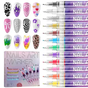 Holiday haul-Christmas gifts Cutics Doodle Pen for DIY Nail Art Quick Drying Acrylic Painting and 3D Dot Embroidery mma acrylic nail - On Nails Quick Drying Dot Stitching Nail Art Pen for Home and Salon DIY, Nail Care Cutics Manicure Polish Cosmetic