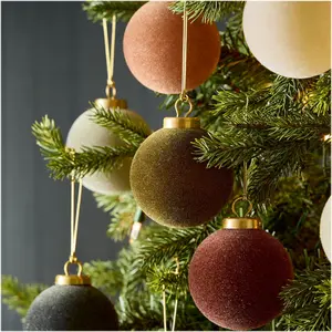 New Arrival 8cm Velvet Christmas Ball Set, Plush Tree Decorations, Soft Felt Balls for Holiday Decoration, Perfect for Xmas Trees & Gifts