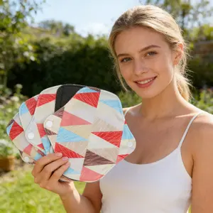 Reusable Washable Sanitary Pads-Tired of diaper-like feeling? Try these breathable washable sanitary pads. No more plastic, just pure comfort, Breathable Soft Fabric, Unscented Reusable Menstrual Pads for Period Care, Elderly Incontinence Protection