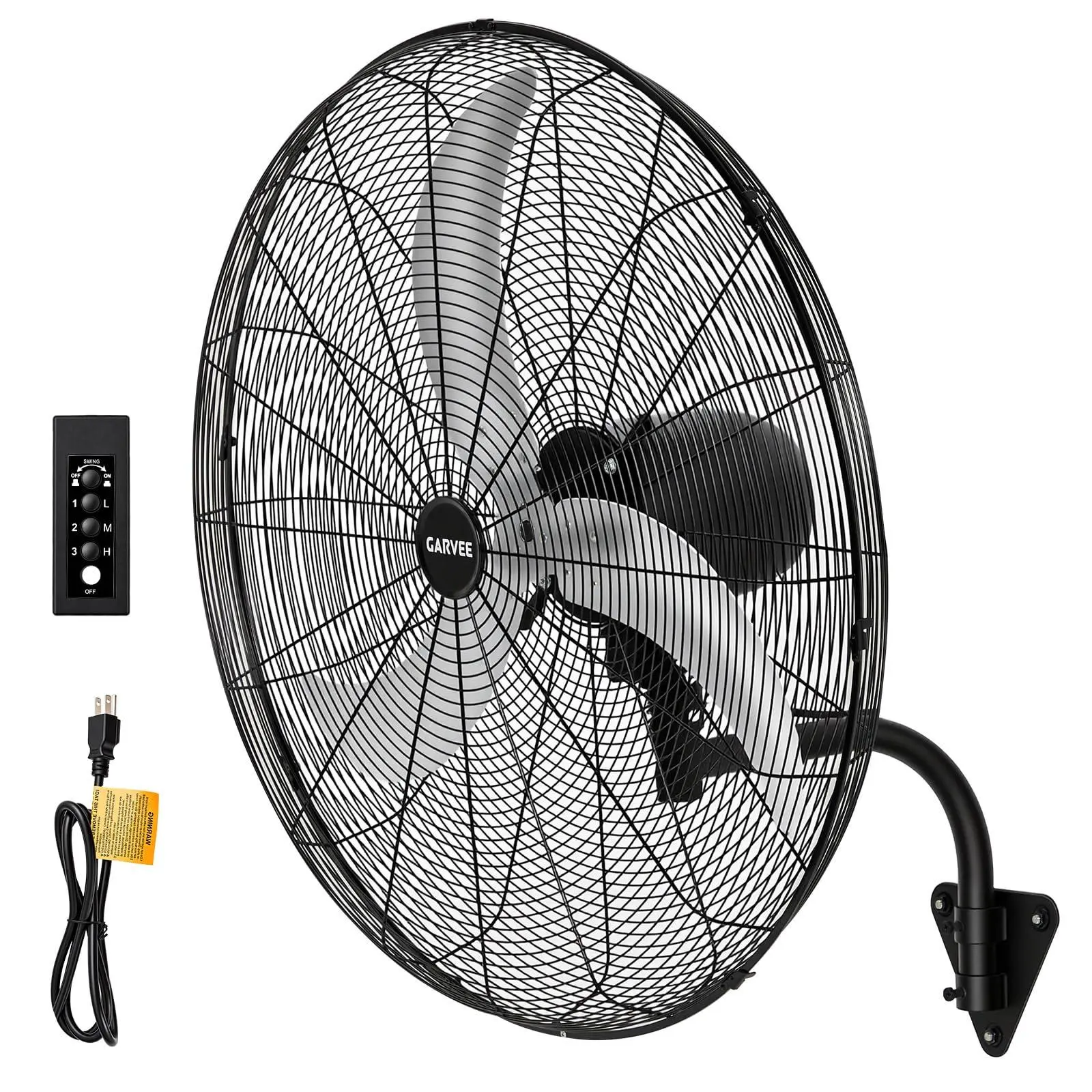 GARVEE 30 Inch Wall-Mount Misting Fan, 3 Speed High Velocity 9500 CFM Industrial Wall Fan with Controller, IP44 Waterproof Oscillating Wall Fan for Home, Offices, Garage, Commercial, Warehouse