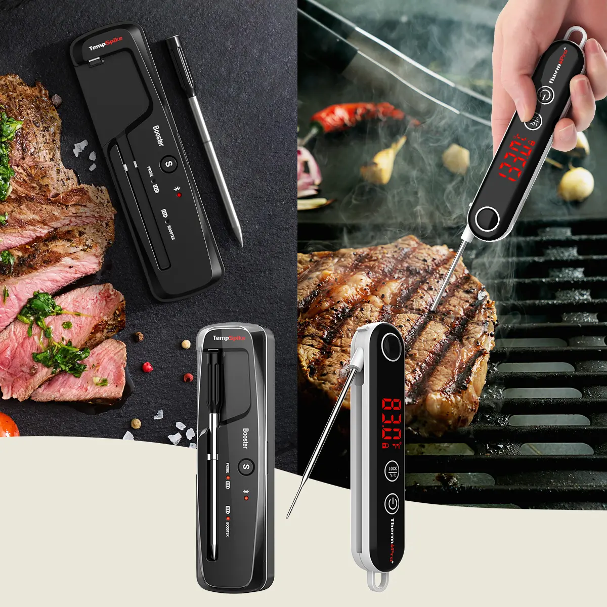 ThermoPro TP961 Wireless Digital Meat Thermometer,Smart App Control, for Cooking Thermometer for Oven, Grill, Kitchen, BBQ, Smoker & Rotisserie (TP961+TP18S)