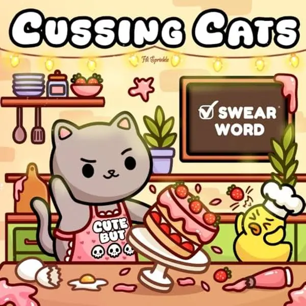 Adult Swear Word Coloring Book - Cussing Cats, Bold Easy Designs, 8.5x8.5 in Interactive Activity Book for Teens, Stress Relief (Cozy Moments), Interactive Activity Books