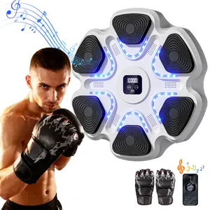 Music Boxing Machine Wall Mounted Smart Bluetooth Punching Trainer with 9 Modes 9 Speeds & Boxing Gloves for Electronic Workout