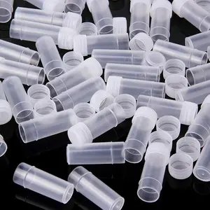 100pcs 5ml Plastic Sample Small Bottle Vial Storage Container Test Tube with Screw Caps for Lab powder Sample with portable caps for storing pills, capsules, and drugs
