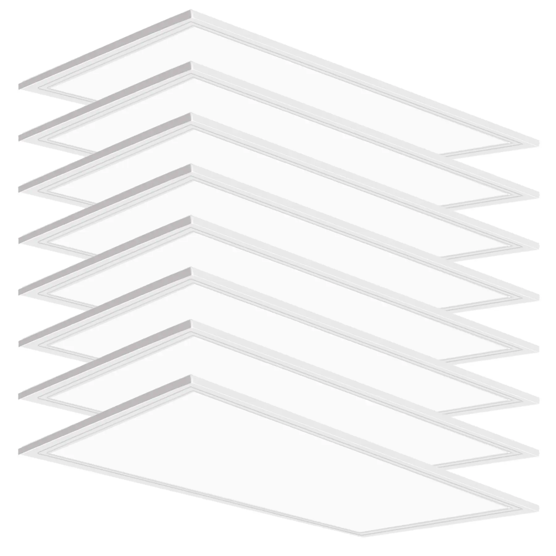 SEURON 8Pack 2x4 LED Panel Light 7800 Lumens 5000K Daylight White Color 0-10V Dimmable 110-277V Energy Efficient Lay-in Fixture for Office ETL Listed
