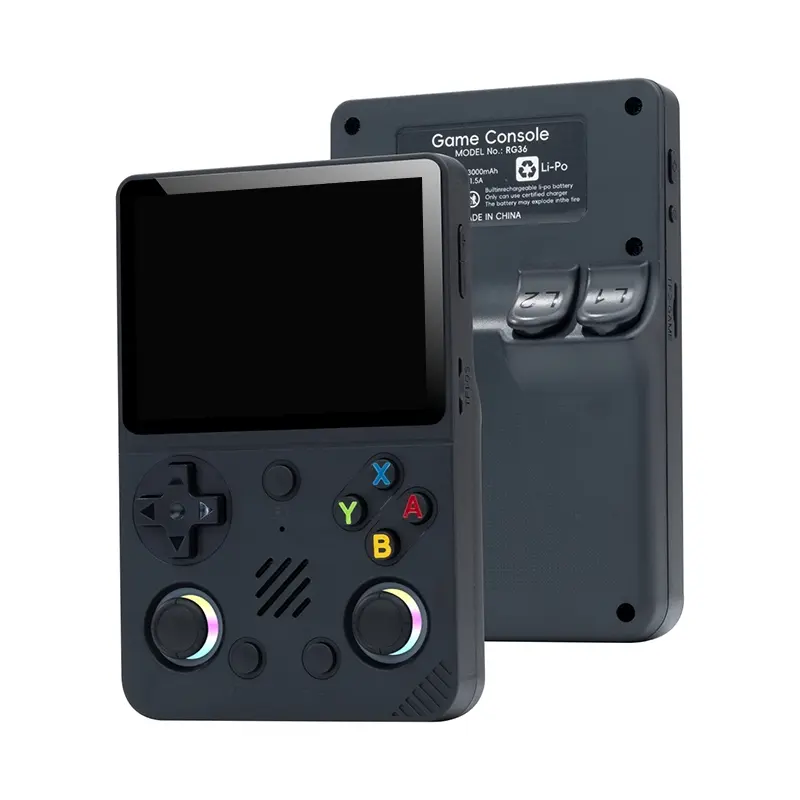 R36s Retro Video Game Console, Portable Handheld Gaming Machine, 128GB Memory, Linux System, 3.5 Inch IPS Screen, Rechargeable Portable Console, Handheld Game Consoles