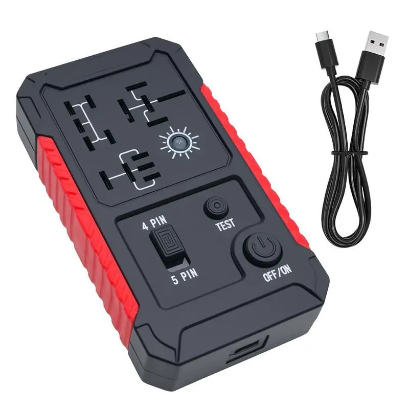 12V Automotive Continuity Tester - LED Lighting Universal Relay Tester, Type-C Battery Diagnostic Tool for Car Repair