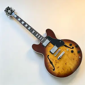 ES335 guitar semi-hollow maple body tune-o-matic HH pickup Chrome-plated hardware Natural tree burls 22frets