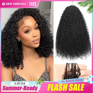 ISEE HAIR Kinky Curly Crochet Human Hair for Natural Boho Braids Miracle Knots Vacation Hair Ready Time Saving Pre Separated Summer Vibe, Protective Styles, Deep Wave Curls #ISEECrochetNewArrivals #SummerVibes