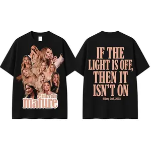 Hilary Duff Mature Photo Tee O-Neck Short Sleeve Fans Gift T Shirt Women Men Cotton High Quality T-shirt Fashion Comfort Y2K Top  XDD RIK