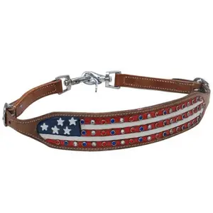 American Flag Wither Strap w/ Crystal rhinestones
