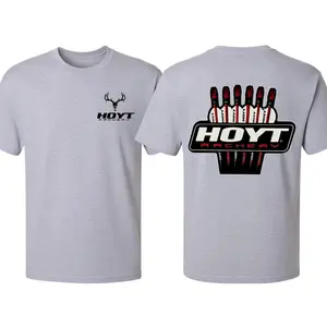 Men's 100% US Cotton Short-Sleeve Round Neck Casual T-Shirt, Classic Fit Hoyt Archery Graphic Top, Soft Breathable Bow Hunting Outdoor Tee - KitchenEra