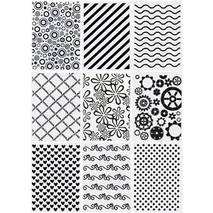 9 Plastic Embossed Folders - DIY Craft Template for Photo Album, Scrapbook & Card Making Supplies (Classic Style)