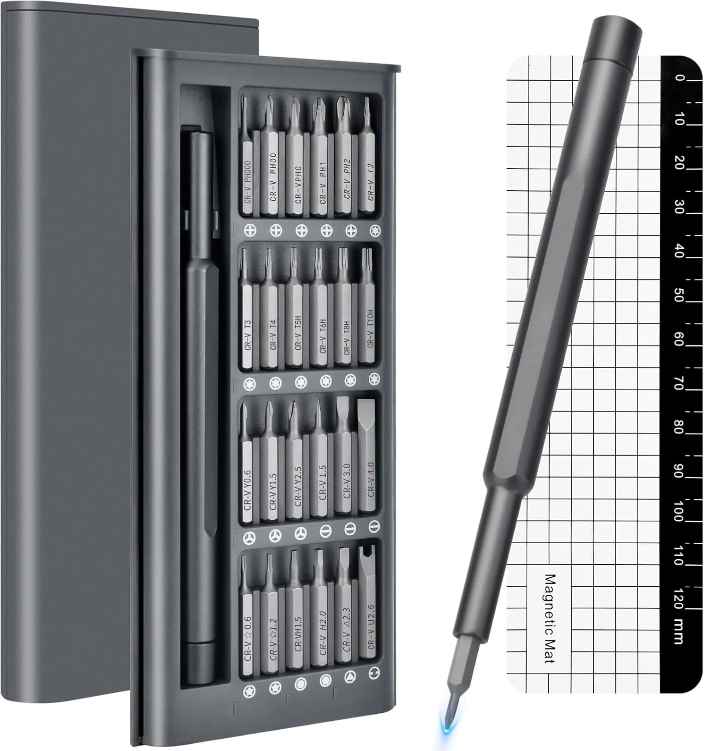 25-in-1 Precision Screwdriver Set,switchable screwdriver shape, Gifts for Men, Magnetic Mini Repair Tool Kit for Electronics Phone Computer Watch Eyeglass Ring Doorbell, Screw Driver Birthday Gift