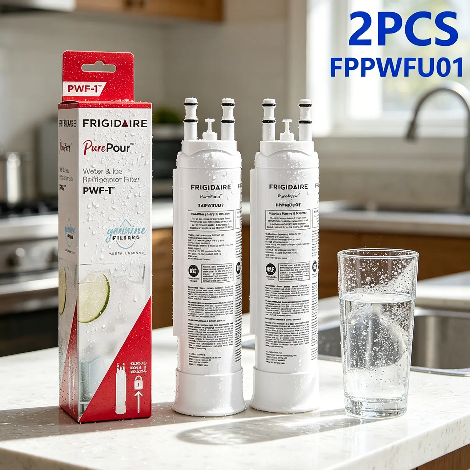 FPPWFU01 Water Filter Replacement Compatible with Frigidaire FPPWFU01, Electrolux FPPWFU01, PureAdvantage, PWF-1 FPPWFU01 PurePour Water Filter (2-PCS)