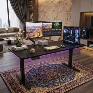 Electric Standing Desk, Height Adjustable Sit Stand Up Desk, Computer Workstation with Memory Preset & Splice Board, Rising Home Office Gaming Table, Ergonomic Workspace Furniture