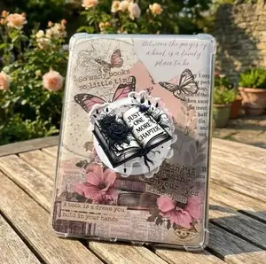Just One More Chapter Phone Grip, Book Lover Gift, Kindle Reader Accessory, Cozy Reading Phone Grip, Literary Phone Holder sticky Baby mount Magsafe Library Card Flower-Shaped Multi-Functional Stand magnetic Universal Car Spooky Bat Adjustable